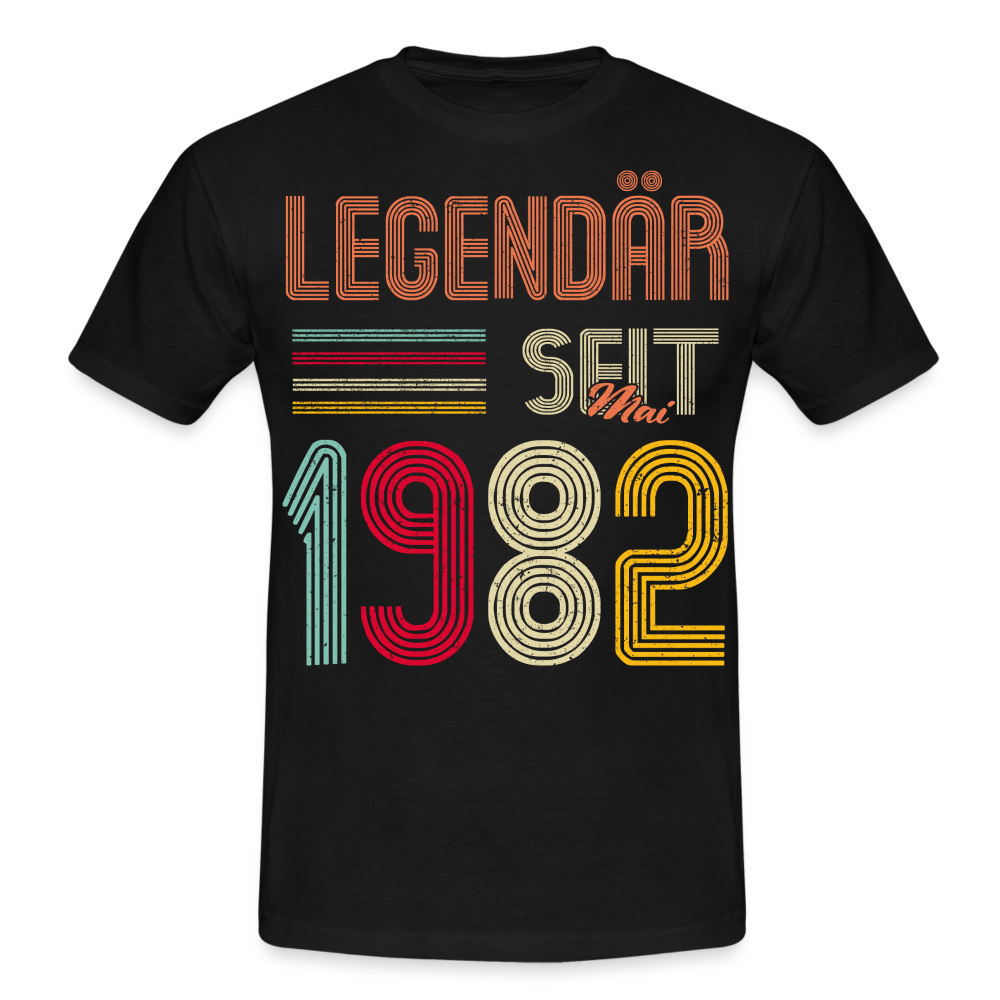 Geburtstags Shirt Im Mai 1982 Geboren Legendär seit 1982 Geschenk T-Shirt - Schwarz