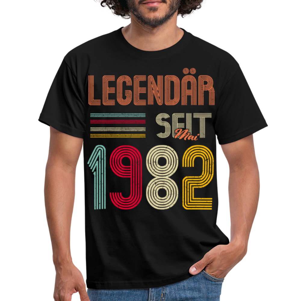 Geburtstags Shirt Im Mai 1982 Geboren Legendär seit 1982 Geschenk T-Shirt - Schwarz