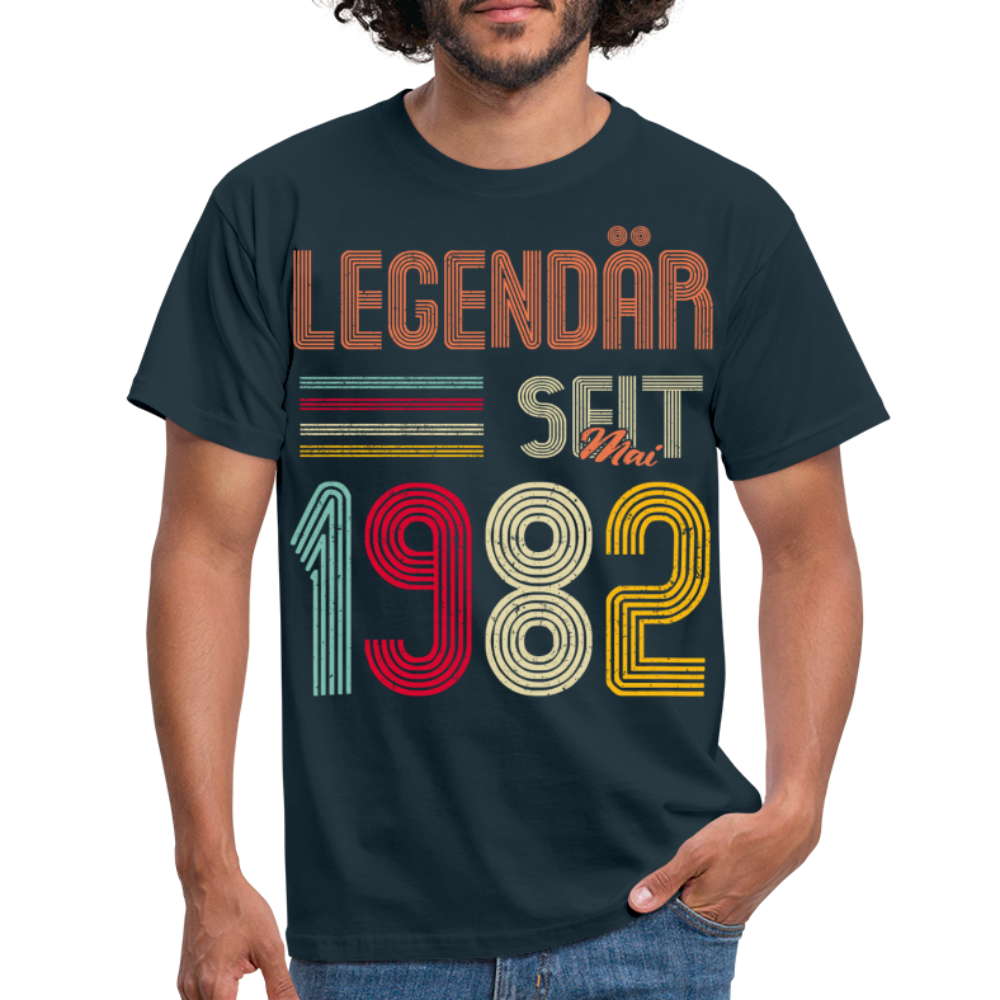 Geburtstags Shirt Im Mai 1982 Geboren Legendär seit 1982 Geschenk T-Shirt - Navy