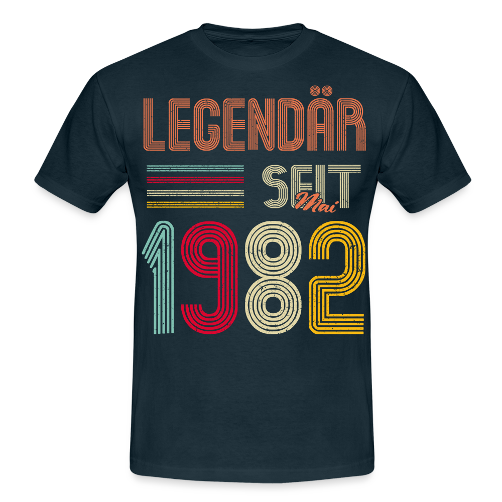 Geburtstags Shirt Im Mai 1982 Geboren Legendär seit 1982 Geschenk T-Shirt - Navy