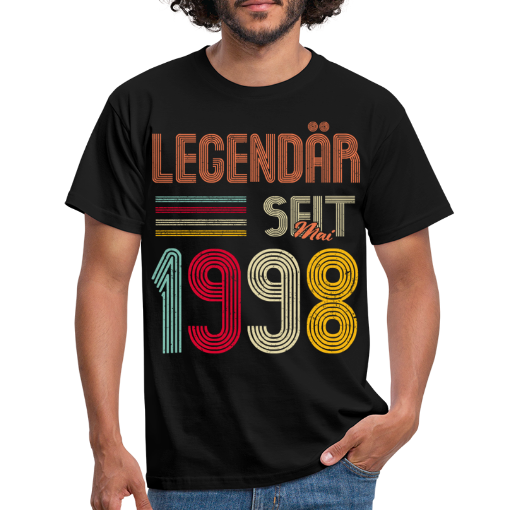 Geburtstags Shirt Im Mai 1998 Geboren Legendär seit 1998 Geschenk T-Shirt - Schwarz