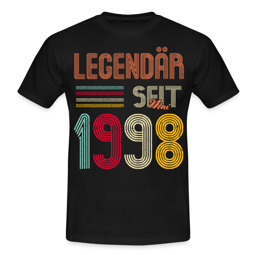 Geburtstags Shirt Im Mai 1998 Geboren Legendär seit 1998 Geschenk T-Shirt - Schwarz