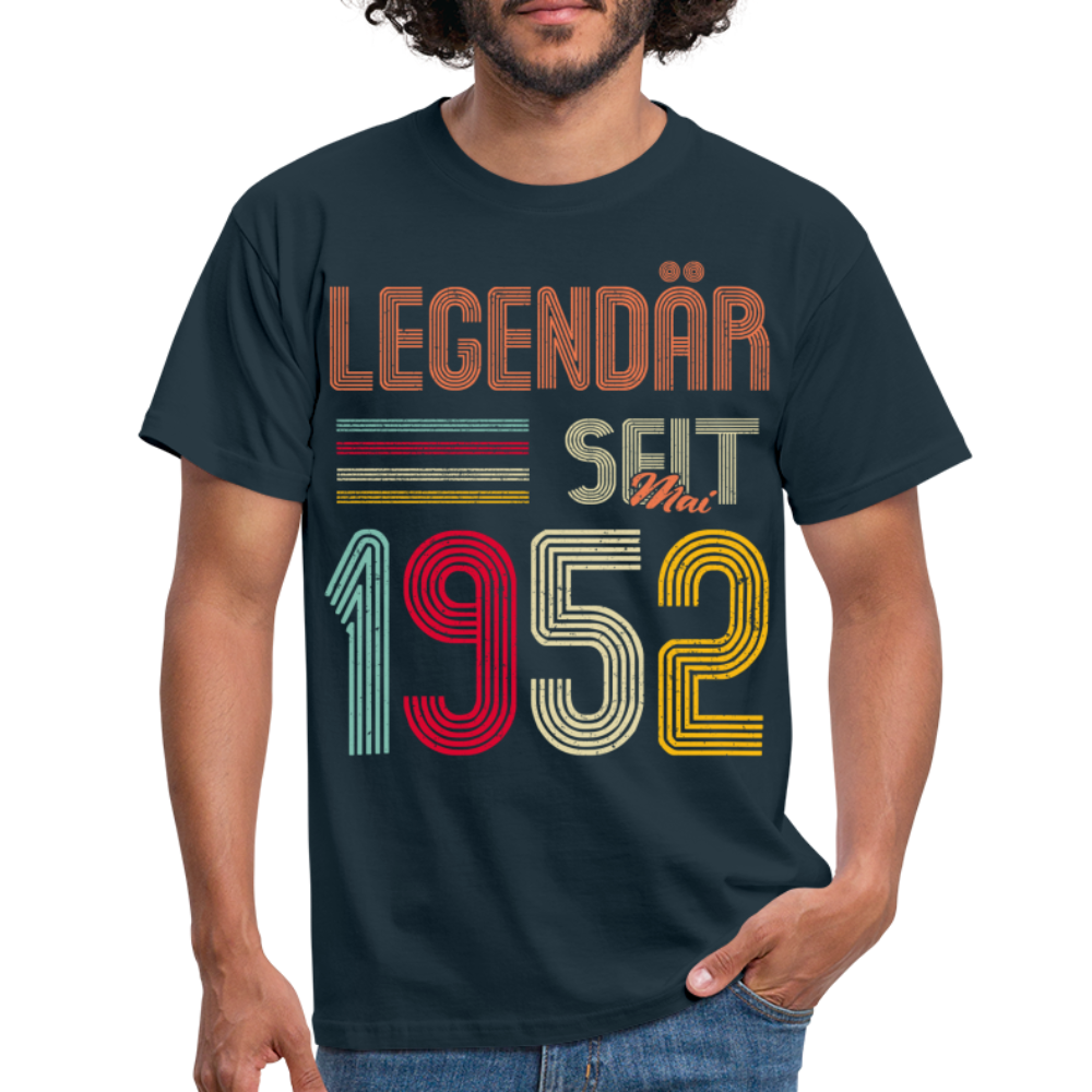 Geburtstags Shirt Im Mai 1952 Geboren Legendär seit 1952 Geschenk T-Shirt - Navy
