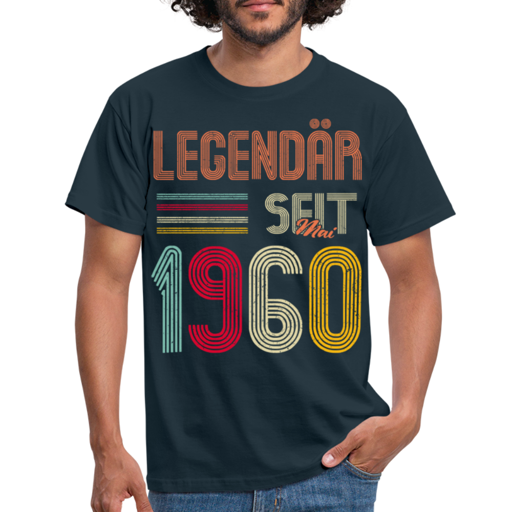 Geburtstags Shirt Im Mai 1960 Geboren Legendär seit 1960 Geschenk T-Shirt - Navy