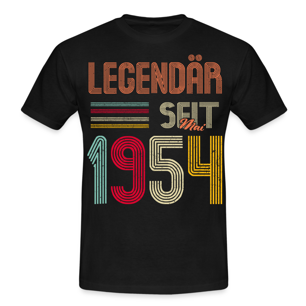 Geburtstags Shirt Im Mai 1954 Geboren Legendär seit 1954 Geschenk T-Shirt - Schwarz