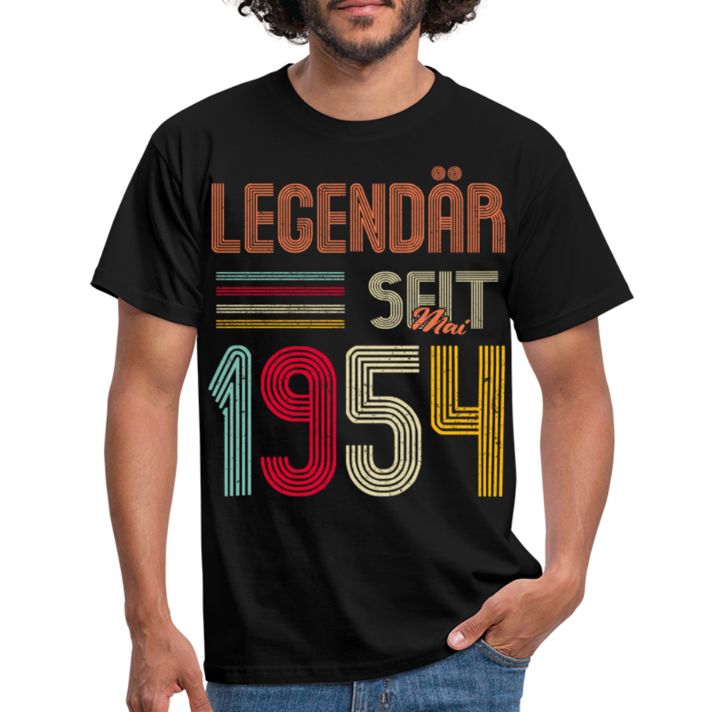 Geburtstags Shirt Im Mai 1954 Geboren Legendär seit 1954 Geschenk T-Shirt - Schwarz