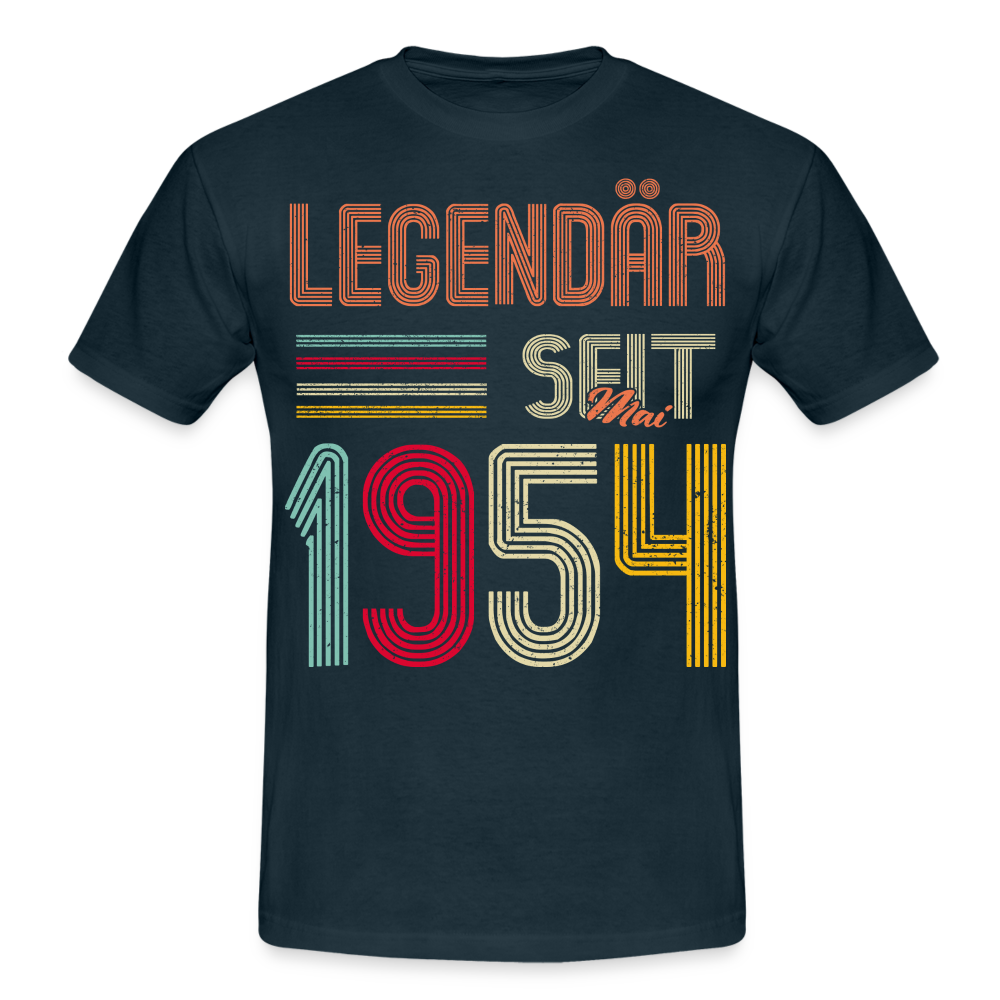 Geburtstags Shirt Im Mai 1954 Geboren Legendär seit 1954 Geschenk T-Shirt - Navy