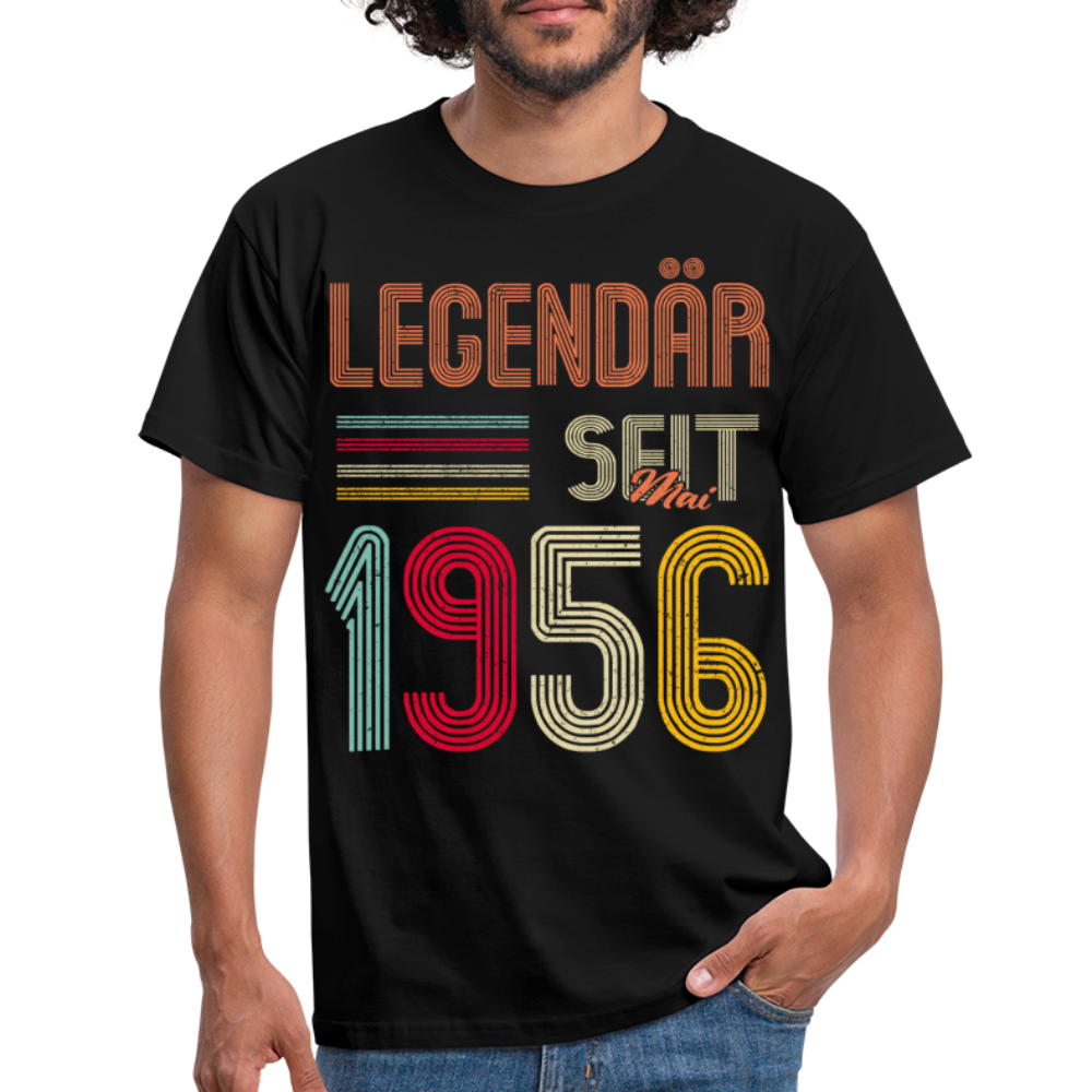 Geburtstags Shirt Im Mai 1956 Geboren Legendär seit 1956 Geschenk T-Shirt - Schwarz