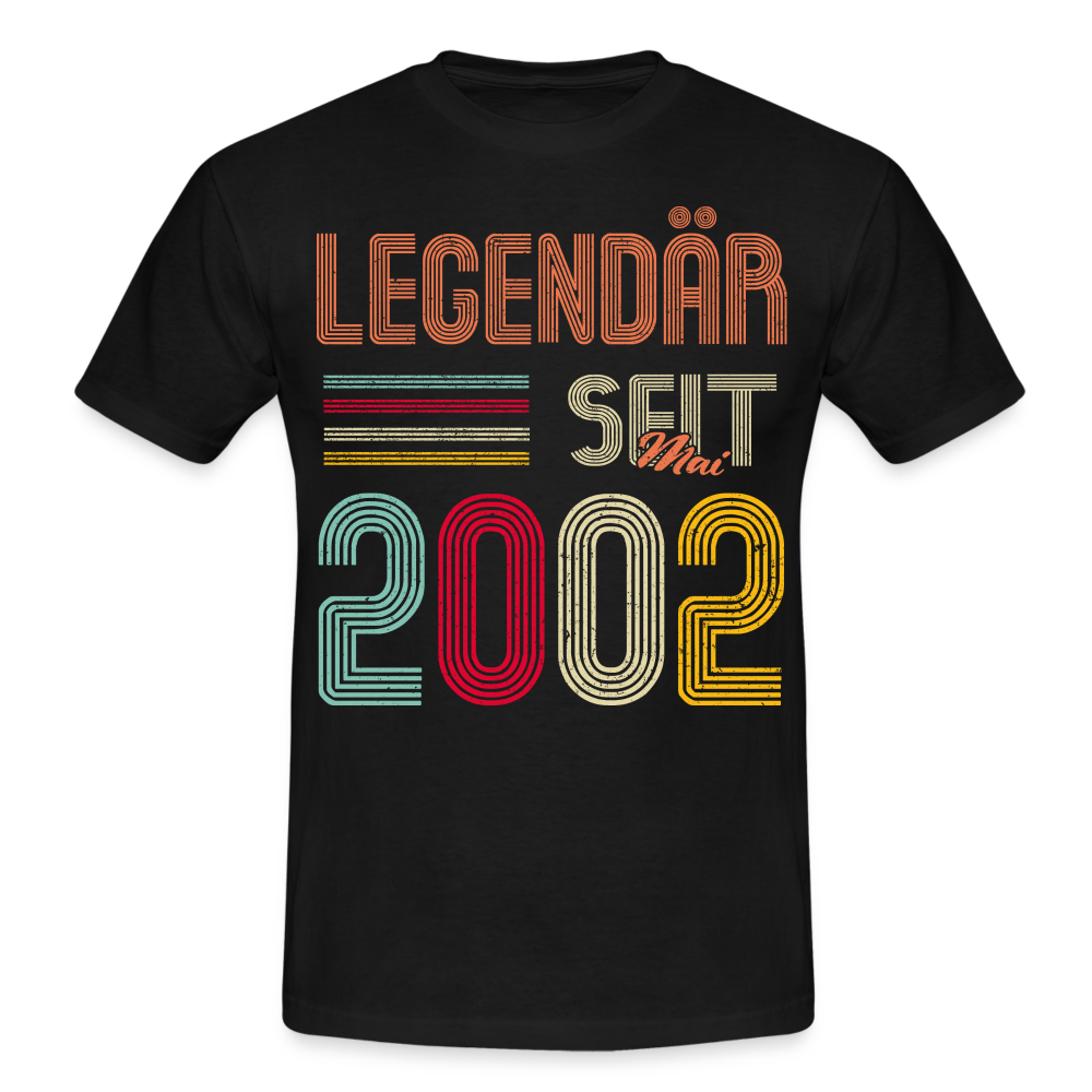 Geburtstags Shirt Im Mai 2002 Geboren Legendär seit 2002 Geschenk T-Shirt - Schwarz