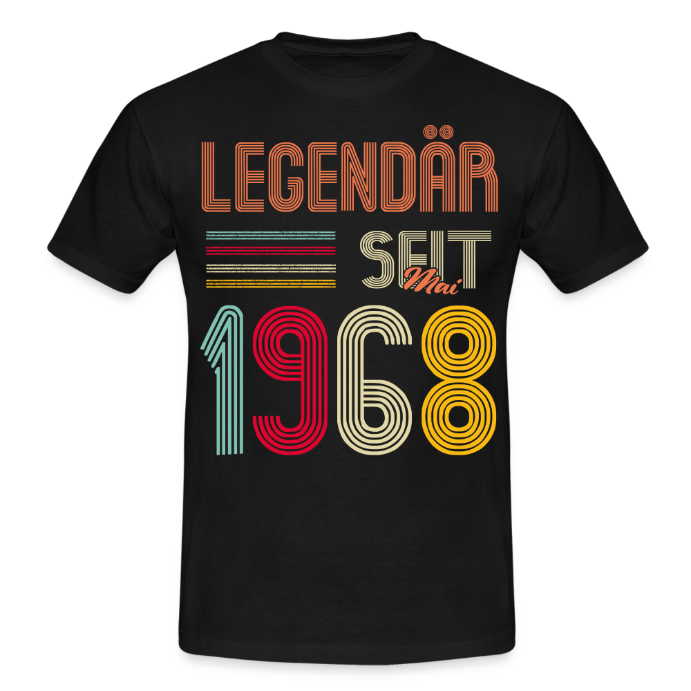 Geburtstags Shirt Im Mai 1968 Geboren Legendär seit 1968 Geschenk T-Shirt - Schwarz