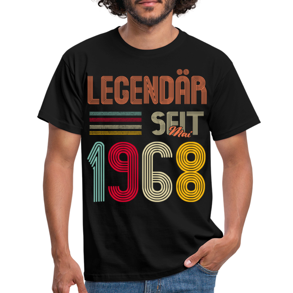 Geburtstags Shirt Im Mai 1968 Geboren Legendär seit 1968 Geschenk T-Shirt - Schwarz