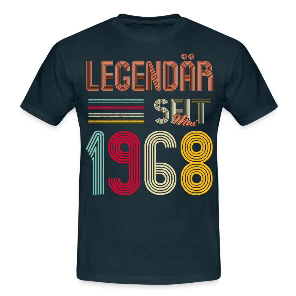 Geburtstags Shirt Im Mai 1968 Geboren Legendär seit 1968 Geschenk T-Shirt - Navy