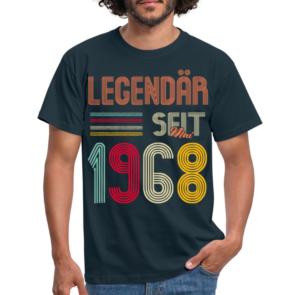 Geburtstags Shirt Im Mai 1968 Geboren Legendär seit 1968 Geschenk T-Shirt - Navy