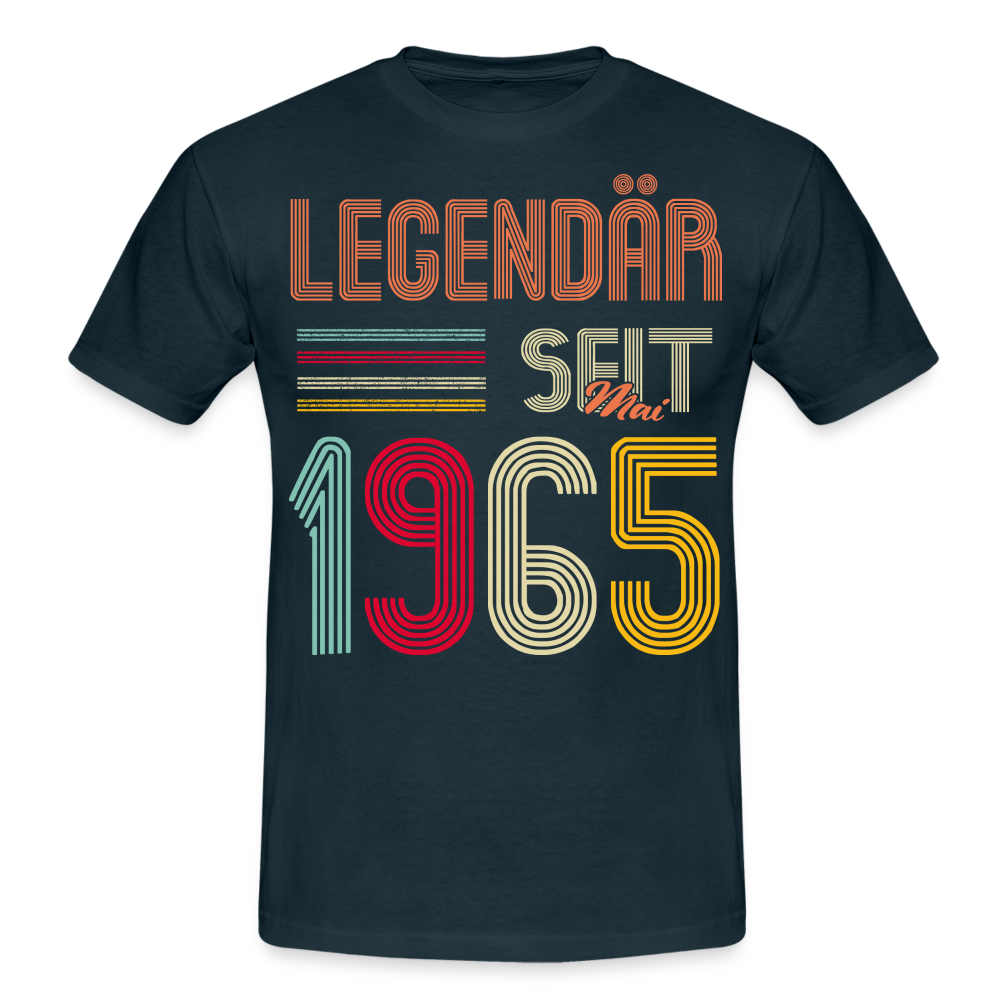 Geburtstags Shirt Im Mai 1965 Geboren Legendär seit 1965 Geschenk T-Shirt - Navy