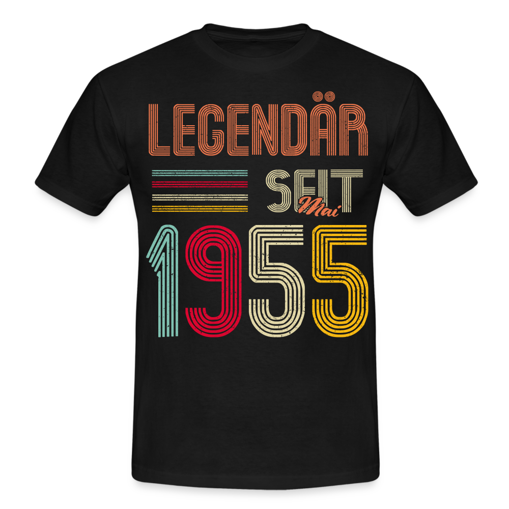 Geburtstags Shirt Im Mai 1955 Geboren Legendär seit 1955 Geschenk T-Shirt - Schwarz