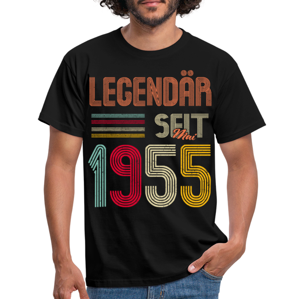 Geburtstags Shirt Im Mai 1955 Geboren Legendär seit 1955 Geschenk T-Shirt - Schwarz