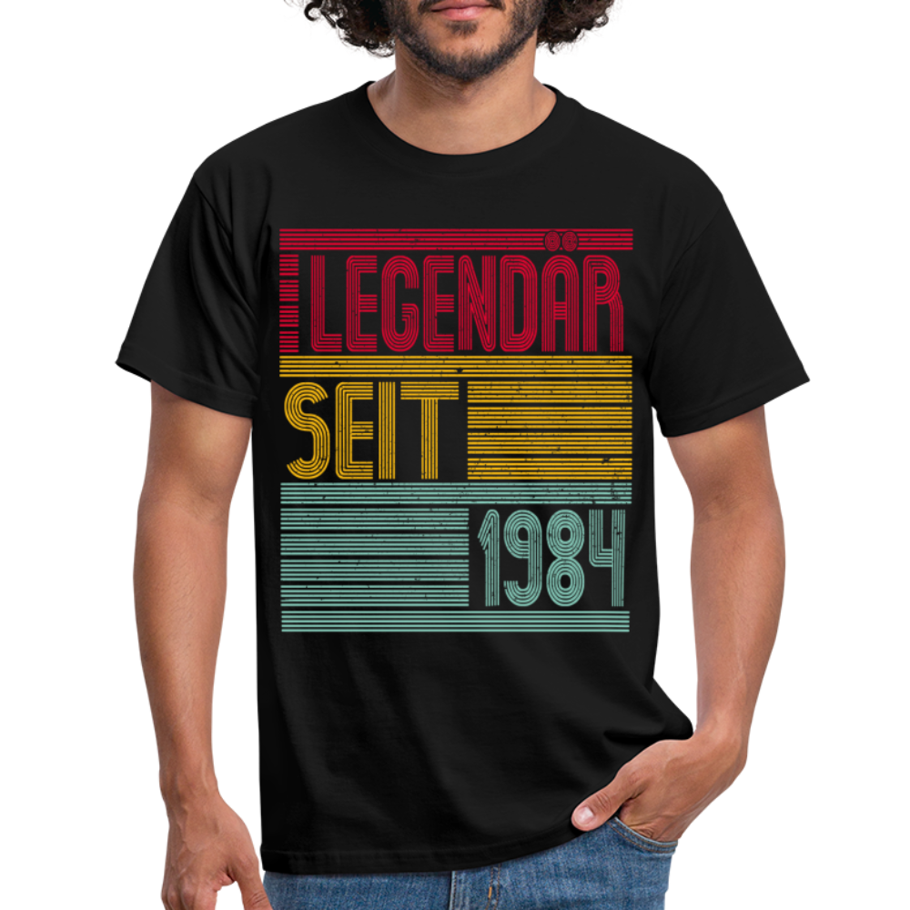 Geburtstags Shirt Legendär seit 1984 Geschenk T-Shirt - Schwarz