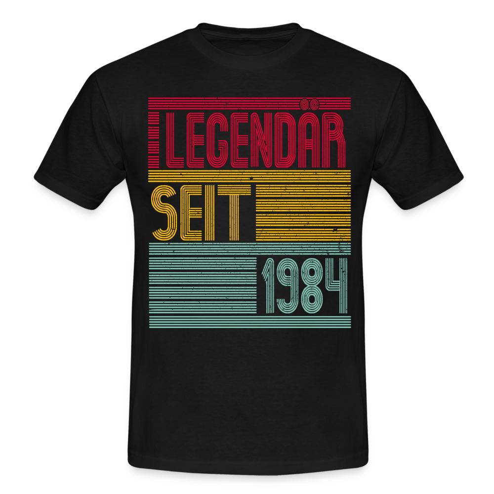 Geburtstags Shirt Legendär seit 1984 Geschenk T-Shirt - Schwarz