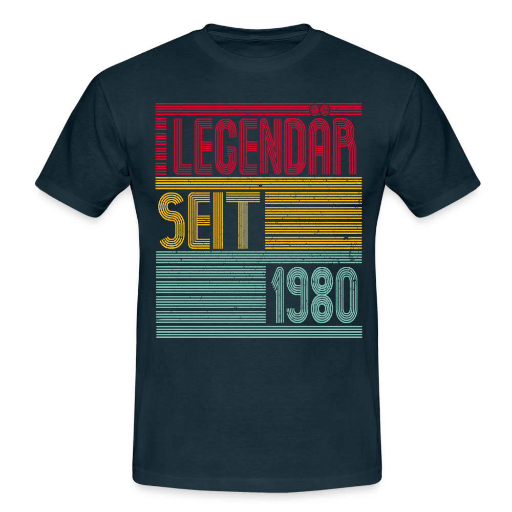 Geburtstags Shirt Legendär seit 1980 Geschenk T-Shirt - Navy