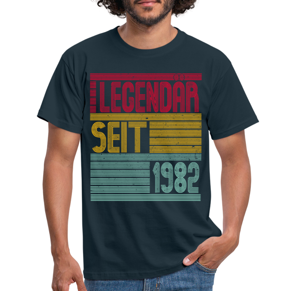 Geburtstags Shirt Legendär seit 1982 Geschenk T-Shirt - Navy