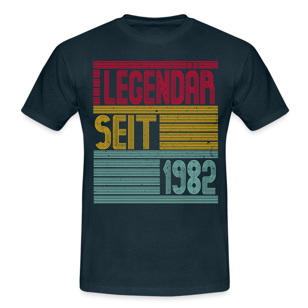 Geburtstags Shirt Legendär seit 1982 Geschenk T-Shirt - Navy