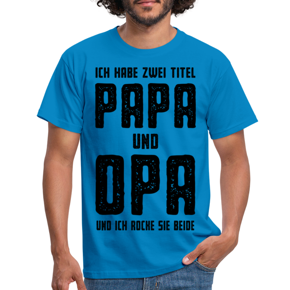 Vatertag Shirt Zwei Titel Papa und Opa Geschenk T-Shirt - Royalblau