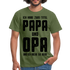 Vatertag Shirt Zwei Titel Papa und Opa Geschenk T-Shirt - Militärgrün