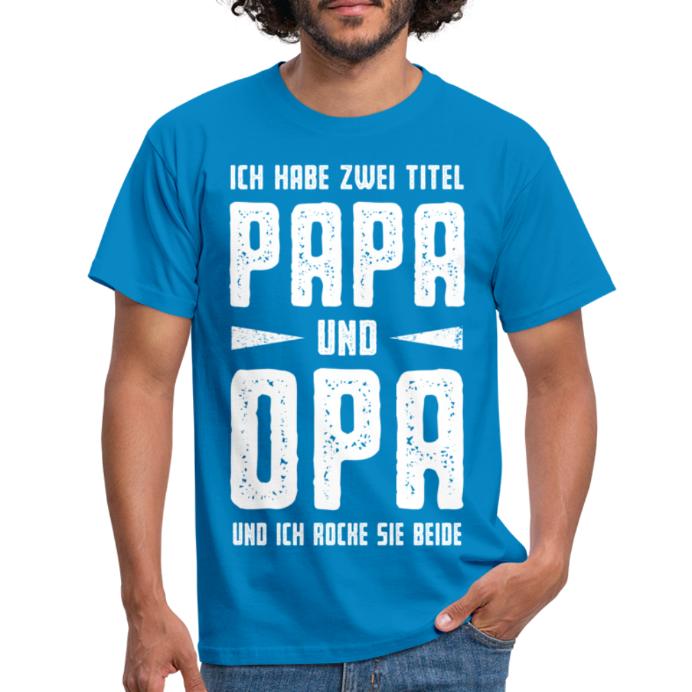 Vatertag Shirt Zwei Titel Papa und Opa Geschenk T-Shirt - Royalblau