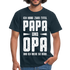 Vatertag Shirt Zwei Titel Papa und Opa Geschenk T-Shirt - Navy