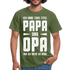 Vatertag Shirt Zwei Titel Papa und Opa Geschenk T-Shirt - Militärgrün