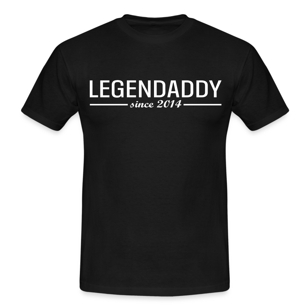 Vatertag Shirt Legendaddy seit 2014 Vatertags Geschenk T-Shirt - Schwarz