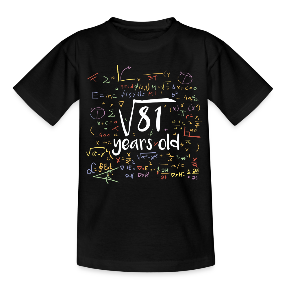 9. Kinder Geburtstag Mathe Genie Wurzel aus 81 Geschenk Premium T-Shirt - Schwarz