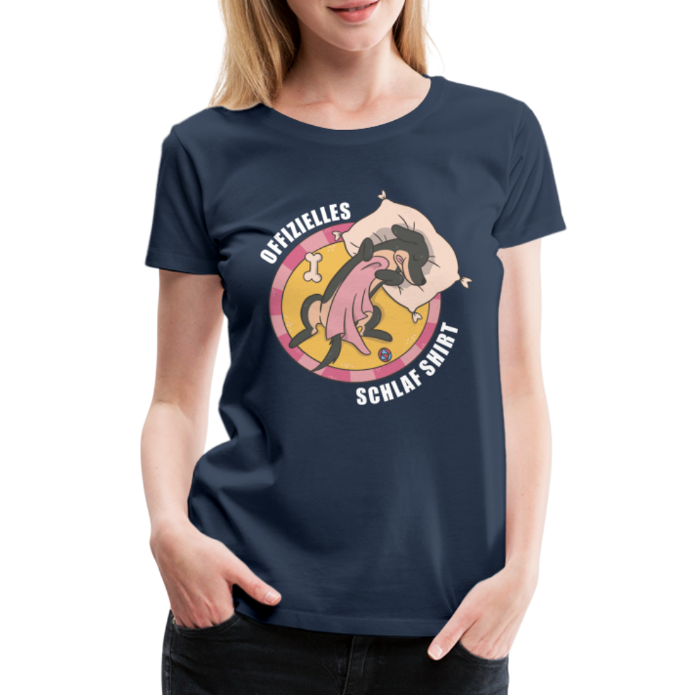 Offizielles Schlaf Shirt Lustiges Frauen Premium T-Shirt - Navy