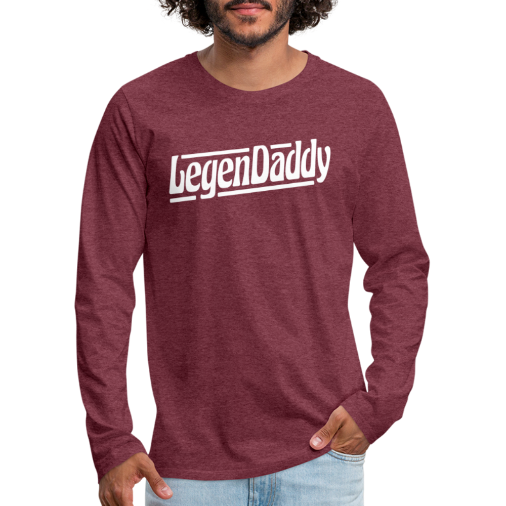 Vatertag Shirt Legendaddy Geschenk zum Vatertag Männer Premium Langarmshirt - Bordeauxrot meliert