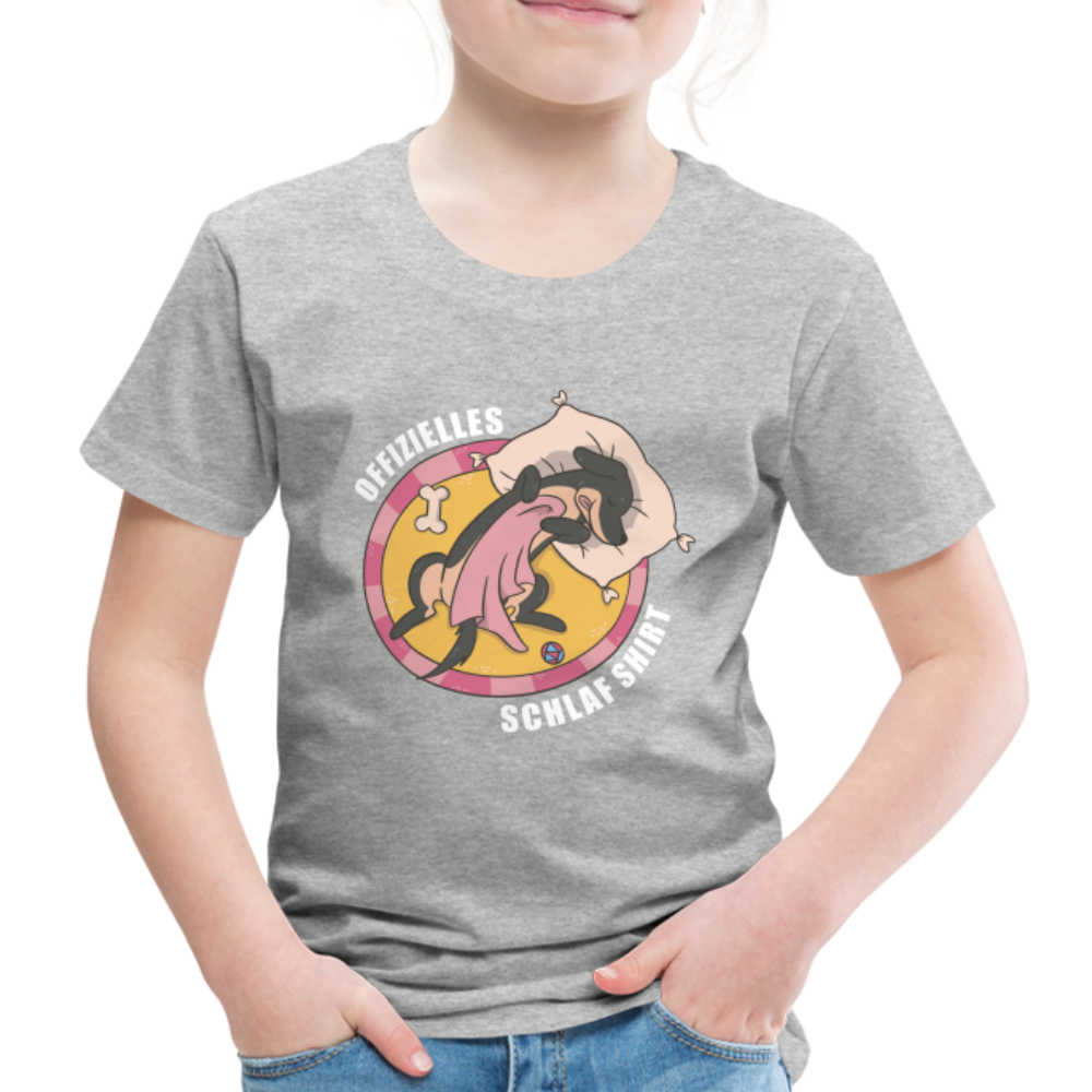 Offizielles Schlaf Shirt Lustiges Kinder Premium T-Shirt - Grau meliert