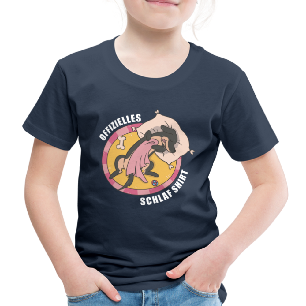 Offizielles Schlaf Shirt Lustiges Kinder Premium T-Shirt - Navy