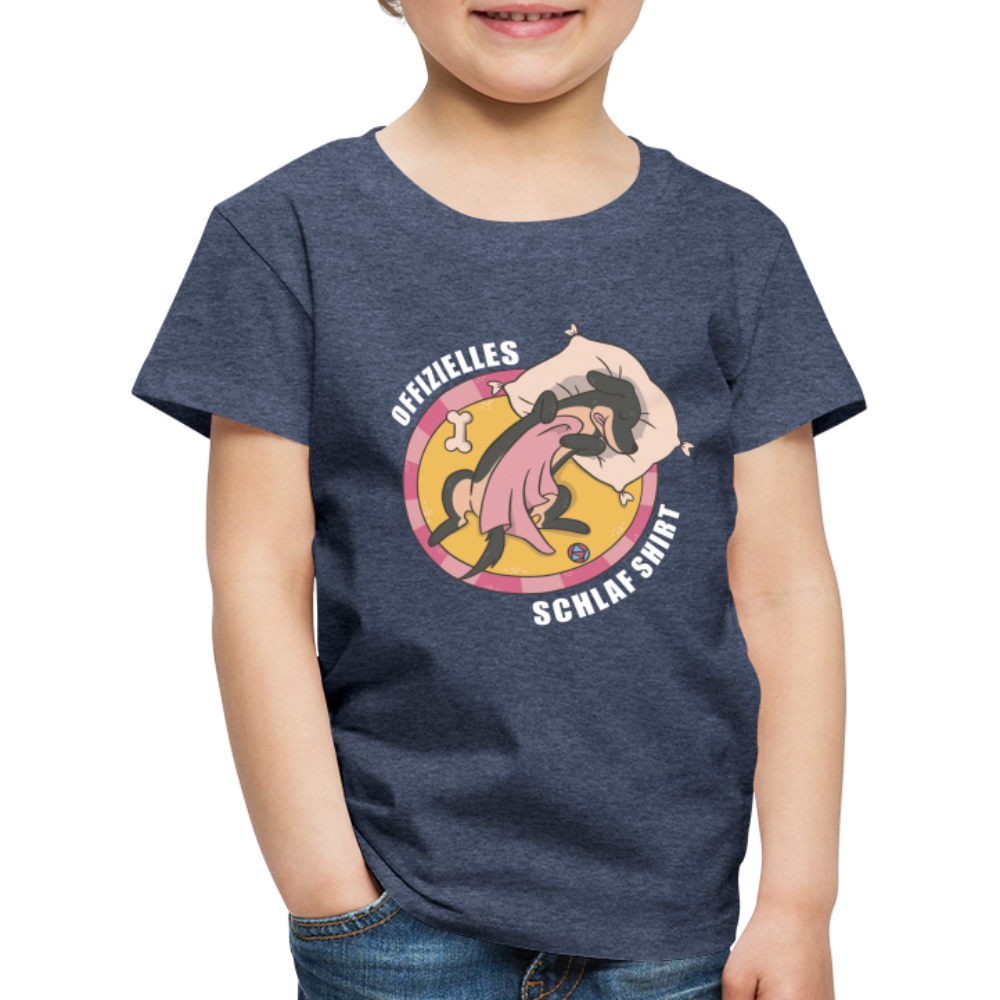 Offizielles Schlaf Shirt Lustiges Kinder Premium T-Shirt - Blau meliert