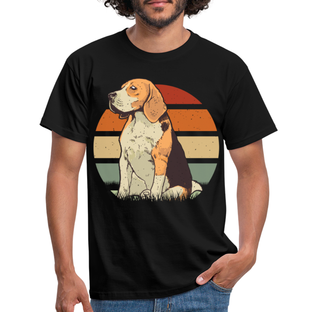 Hund Beagle Shirt Hundefreunde Beagle Sonnenuntergang Geschenk T-Shirt - Schwarz