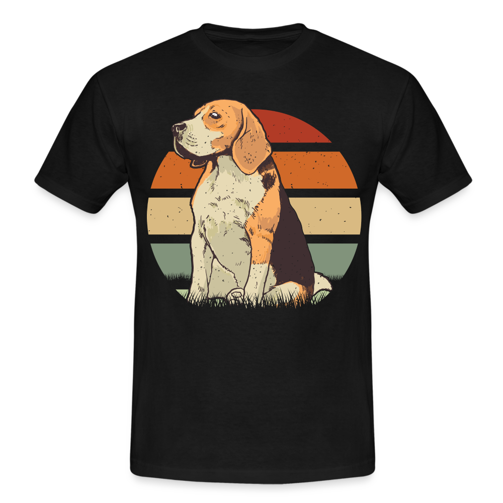 Hund Beagle Shirt Hundefreunde Beagle Sonnenuntergang Geschenk T-Shirt - Schwarz