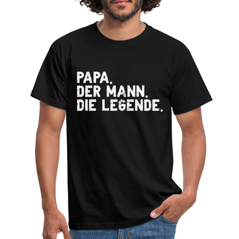 Vatertag Geburtstag Papa der Mann die Legende Geschenk T-Shirt - Schwarz