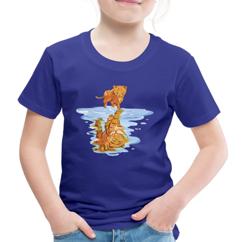 Katze Tiger Wasser Reflektion Geschenk Kinder Premium T-Shirt - Königsblau