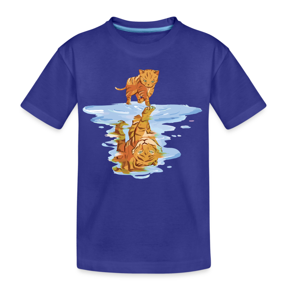 Katze Tiger Wasser Reflektion Geschenk Teenager Premium T-Shirt - Königsblau