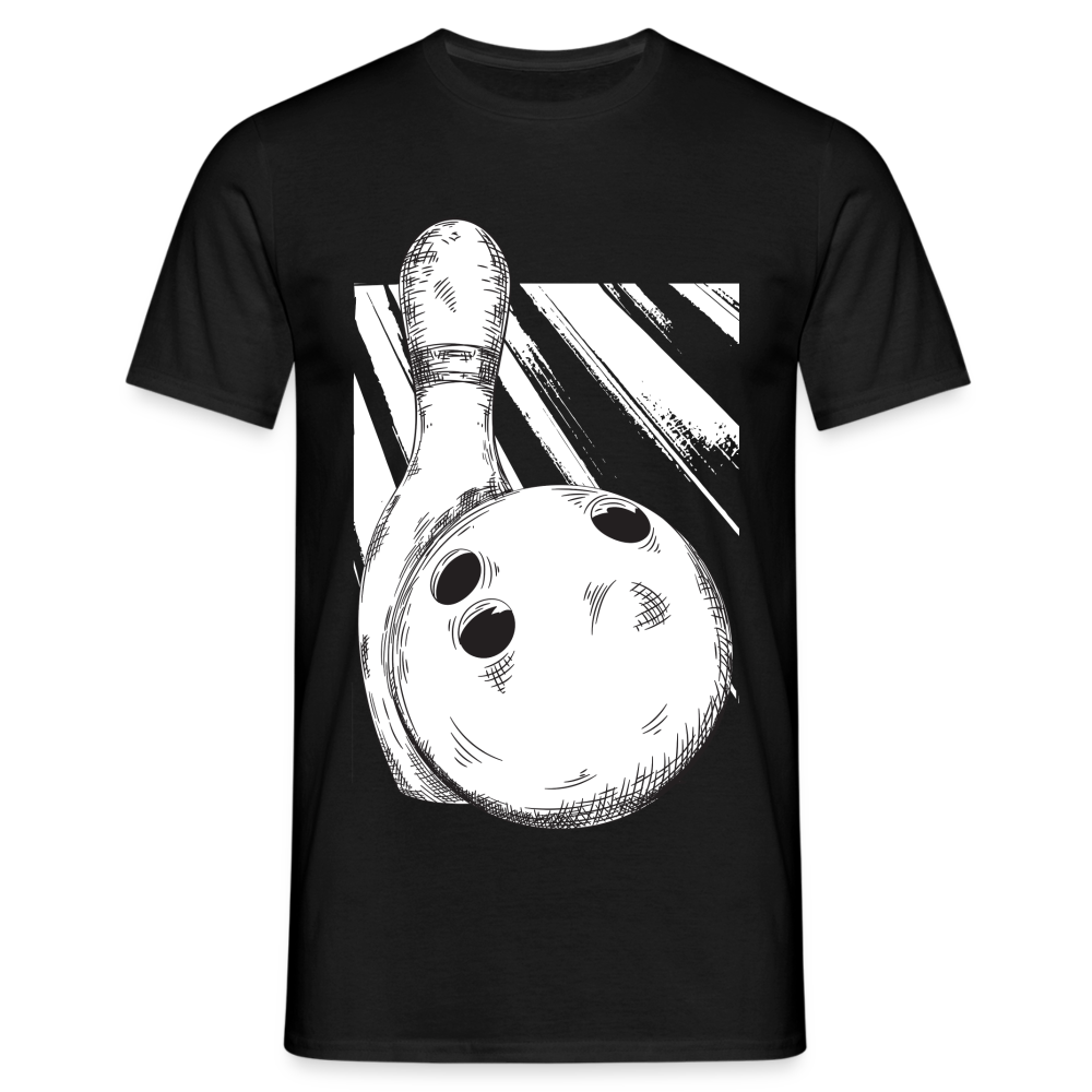 Bowling Shirt Bowling Kugel und Pin Lustiges Geschenk T-Shirt - Schwarz