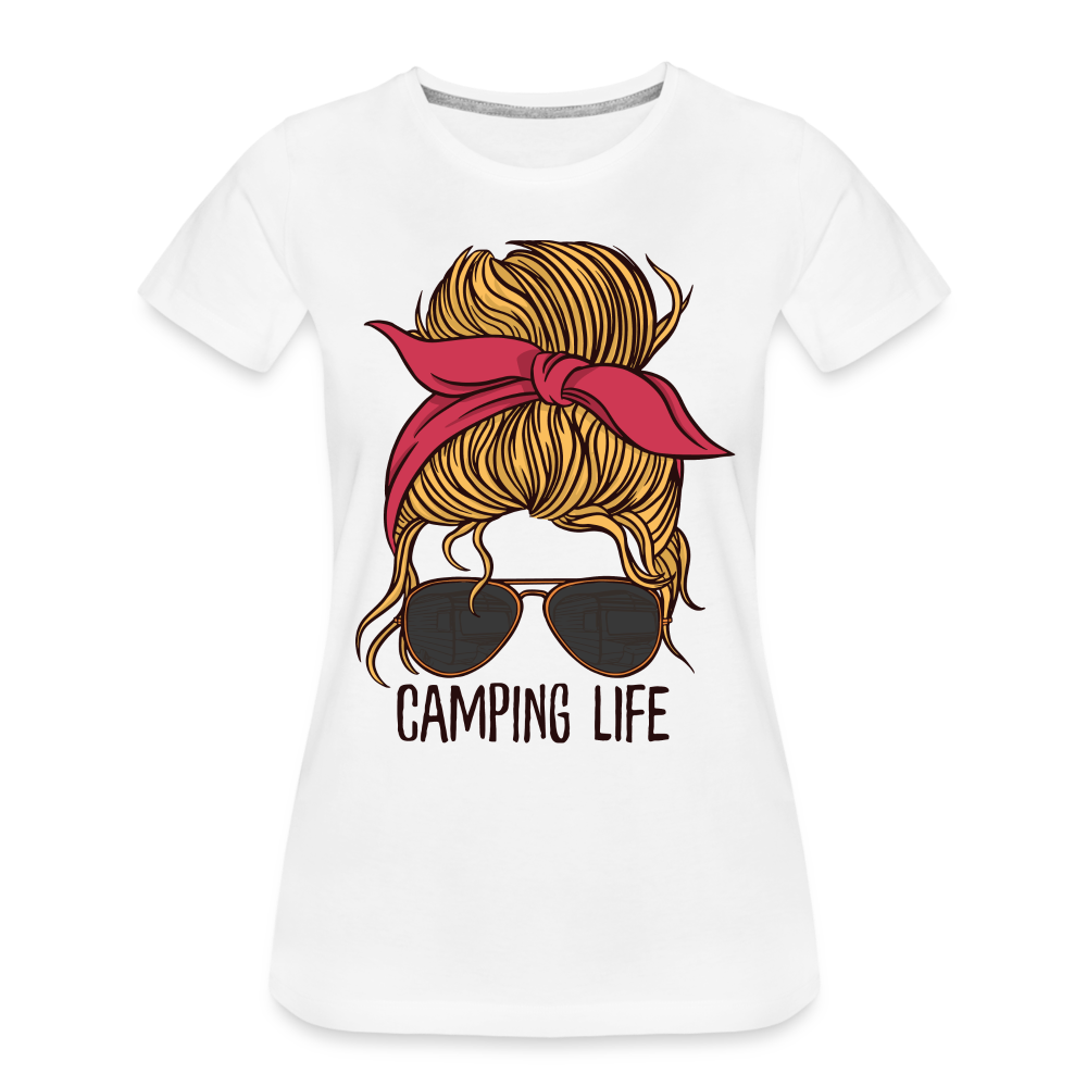 Camping Shirt Camping Life Messi Bun Frauen Premium T-Shirt - Weiß