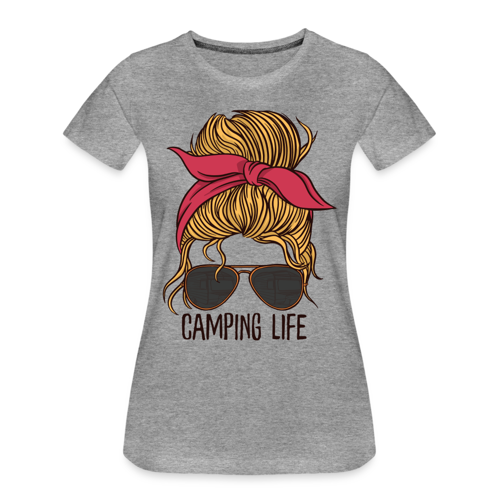 Camping Shirt Camping Life Messi Bun Frauen Premium T-Shirt - Grau meliert