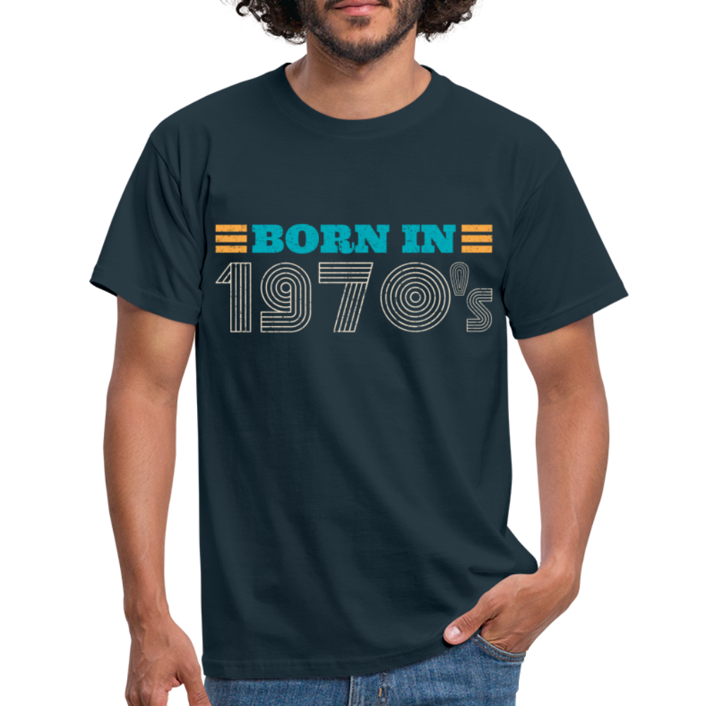 Geburtstags Shirt in den 70ern geboren - Born in the 19970's Retro Geschenk T-Shirt - Navy