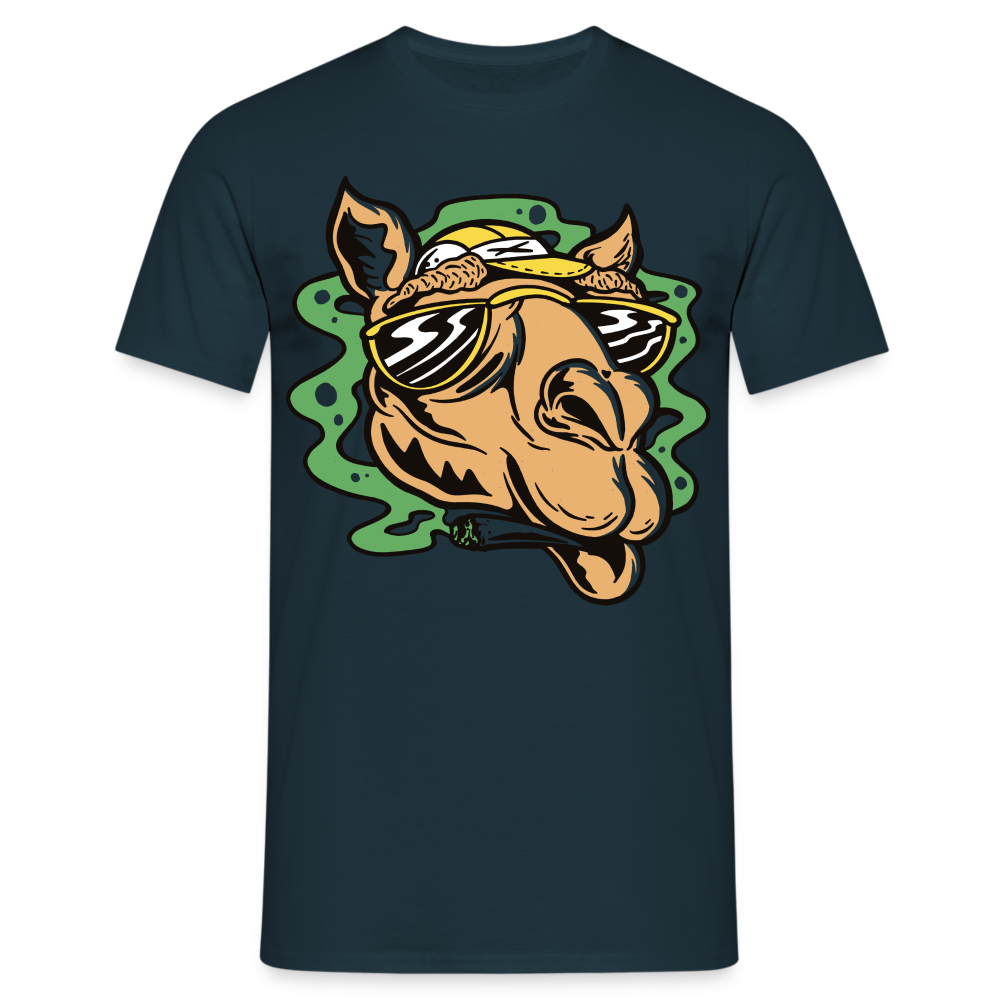 Luftiges Kamel Shirt Chilliges Kamel mit Tüte Fun T-Shirt - Navy