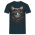 Main Coon Katze Shirt Portrait Katze Geschenk T-Shirt - Navy