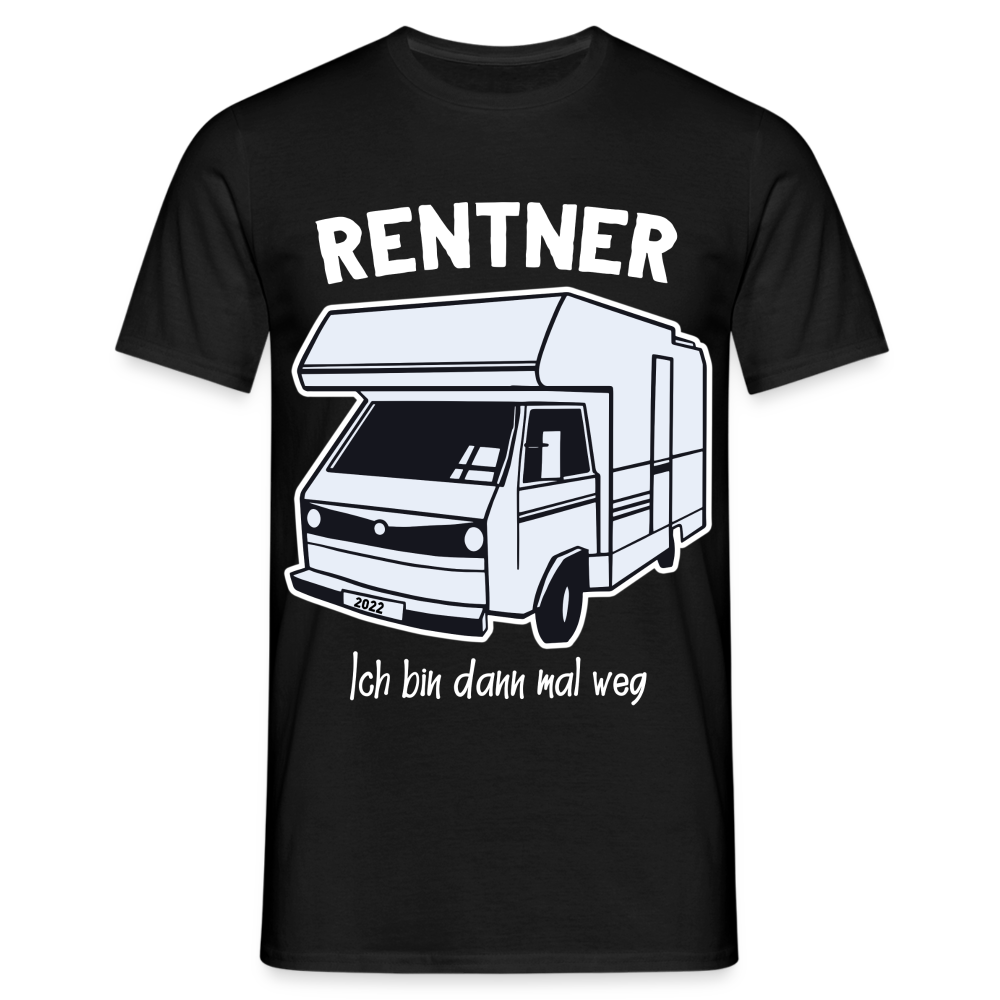Camping Rentner Rente 2022 Shirt Ich bin dann mal weg Geschenk T-Shirt - Schwarz