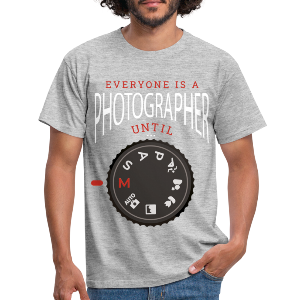 Fotografen Shirt Einstellrad Kamera Lustiges Geschenk für Fotografen T-Shirt - Grau meliert
